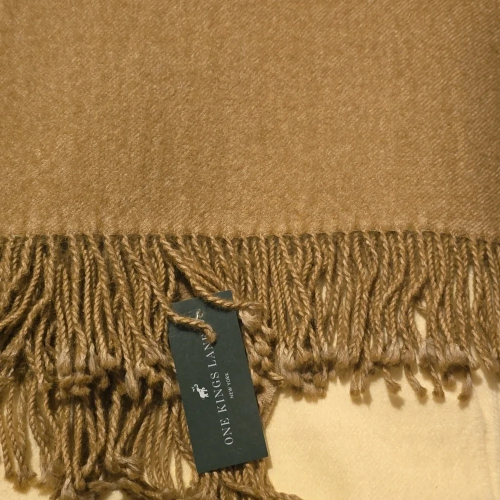 JOHANNA HOWARD Dip-Dye Throw, Camel, 100% Baby Alpaca, Retail Price $450.00US